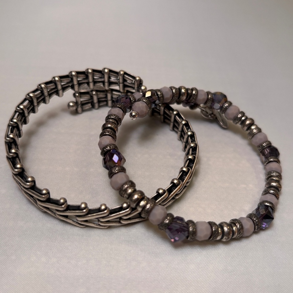 🚨 Clearance 🚨 Alex and Ani - Vintage Sixty Six Silver Bead Link Bracelets